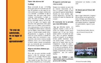 Diario CoNAg entrevista al ex alumno Tomás Alarcón